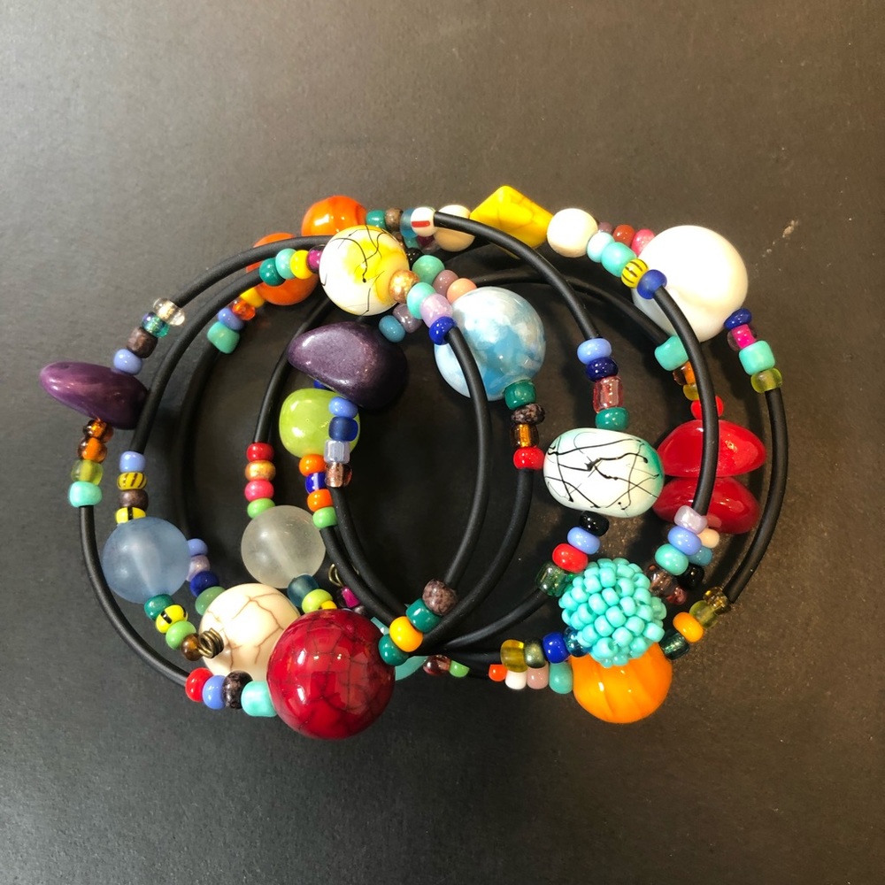 Whimsical Glass Bead Expandable Bracelet